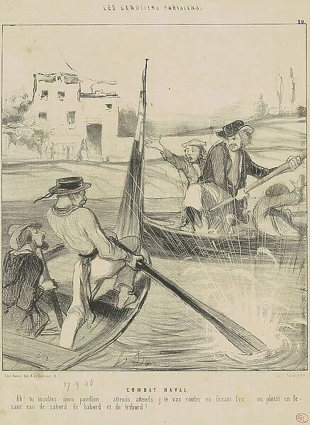 Combat Naval, 19th century. Creator: Honore Daumier