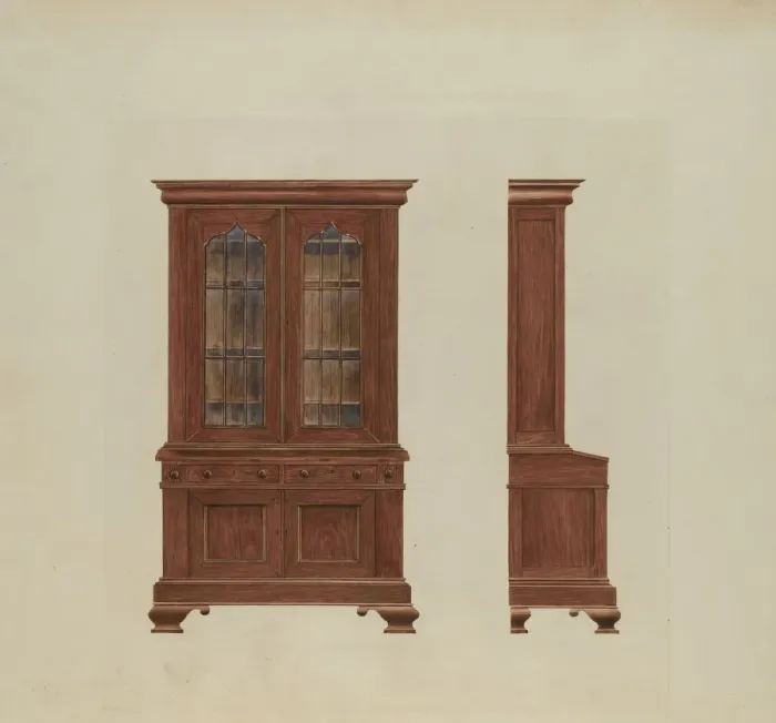 Framed Print : Combination Desk and Bookcase, c. 1937. Creator: Ray Price Framed Print : Combination Desk and Bookcase, c. 1937. Creator: Ray Price