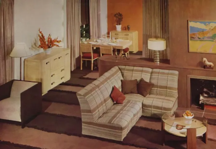 Framed Print : Combination Dining-Living Room in New York, 1938 Framed Print : Combination Dining-Living Room in New York, 1938