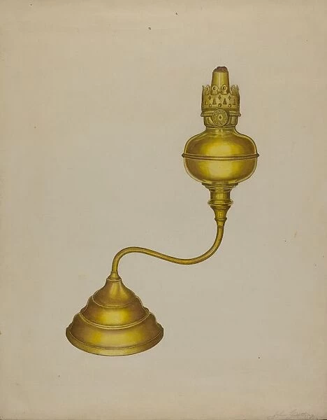 Combination Peg Lamp  /  Candleholder, c. 1937. Creator: John Cutting