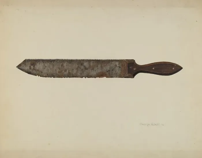 Framed Print : Combination Saw / Knife, 1938. Creator: George Roehl Framed Print : Combination Saw / Knife, 1938. Creator: George Roehl