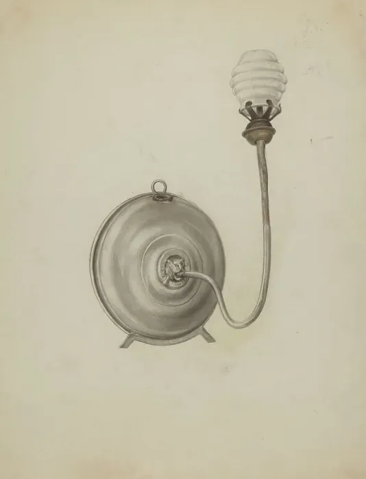 Framed Print : Combination Wall and Standing Lamp, c. 1938. Creator: Jacob Lipkin Framed Print : Combination Wall and Standing Lamp, c. 1938. Creator: Jacob Lipkin