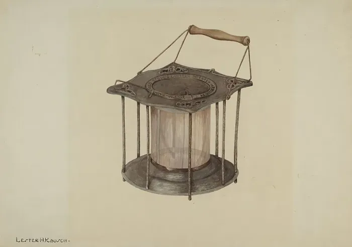 Framed Print : Combined Stove and Lantern, c. 1940. Creator: Lester Kausch Framed Print : Combined Stove and Lantern, c. 1940. Creator: Lester Kausch