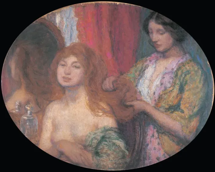 Framed Print : Combing the Hair, c. 1912 Framed Print : Combing the Hair, c. 1912