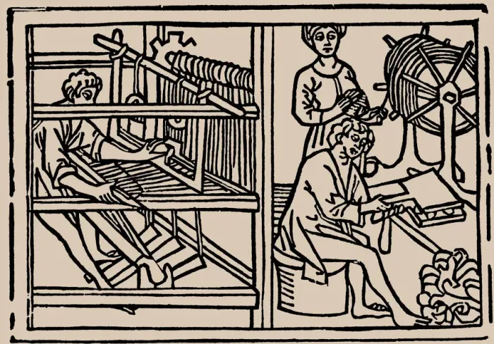 Framed Print : Combing, spinning and weaving of wool. From Speculum Vitae Humanae by Rodericus Zamorensis, 1479 Framed Print : Combing, spinning and weaving of wool. From Speculum Vitae Humanae by Rodericus Zamorensis, 1479