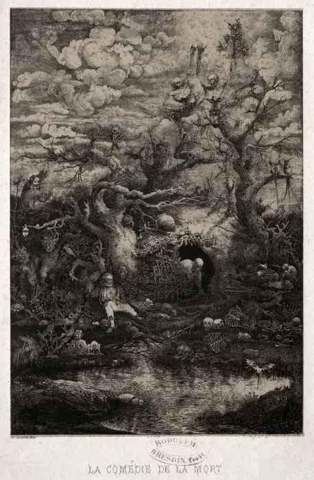 Framed Print : The Comedy of Death, 1854. Creator: Rodolphe Bresdin (French, 1822-1885); Lemercier Framed Print : The Comedy of Death, 1854. Creator: Rodolphe Bresdin (French, 1822-1885); Lemercier