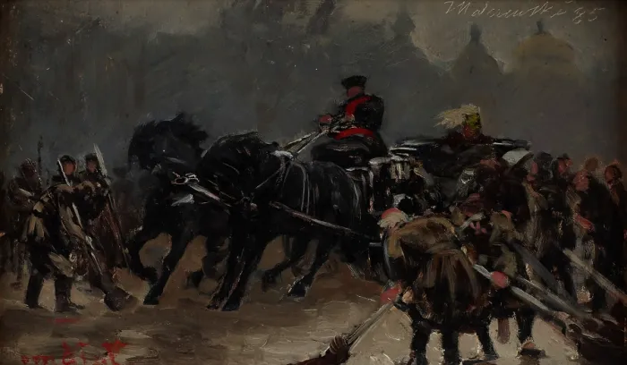 Framed Print : There Comes the Tsar, 1885. Creator: Jacek Malczewski Framed Print : There Comes the Tsar, 1885. Creator: Jacek Malczewski