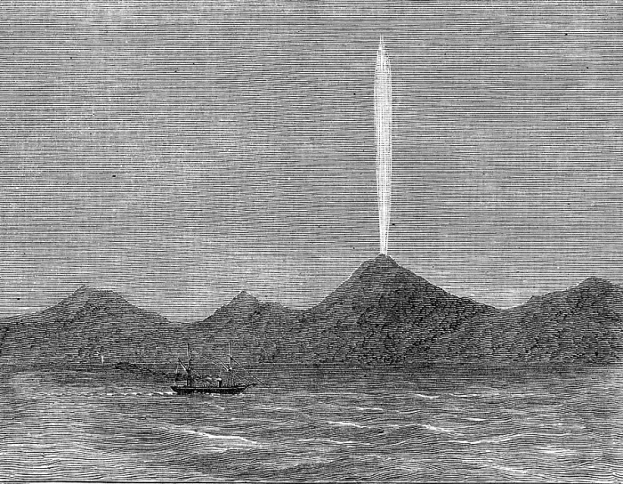 Framed Print : The Comet in the Southern Hemisphere, as viewed from the Wellington, Queen Charlotte's Sound, 1880. Creator: Unknown Framed Print : The Comet in the Southern Hemisphere, as viewed from the Wellington, Queen Charlotte's Sound, 1880. Creator: Unknown