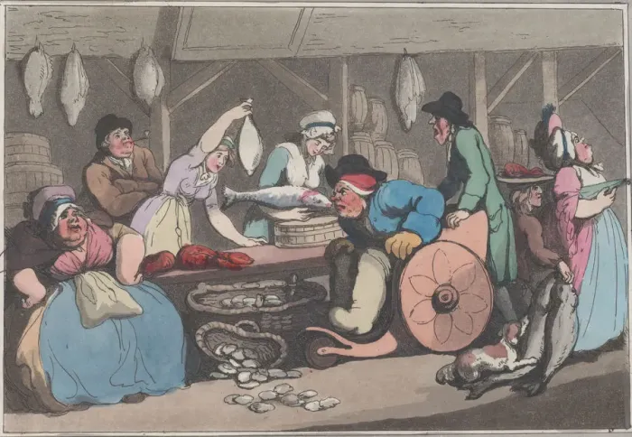 Framed Print : Comforts of Bath, Plate 4, January 6, 1798. January 6, 1798. Creator: Thomas Rowlandson