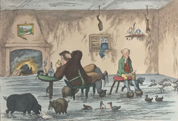 Framed Print : Comforts of an Irish Fishing Lodge, May 12, 1812. May 12, 1812 Framed Print : Comforts of an Irish Fishing Lodge, May 12, 1812. May 12, 1812