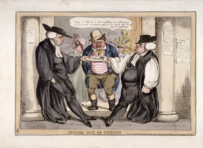 Framed Print : Coming out of church, London, c1815 Framed Print : Coming out of church, London, c1815