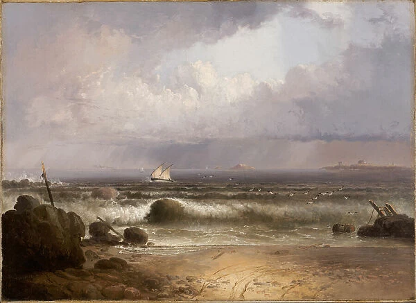Coming Squall (Nahant Beach with a Summer Shower), 1835. Creator: Thomas Doughty