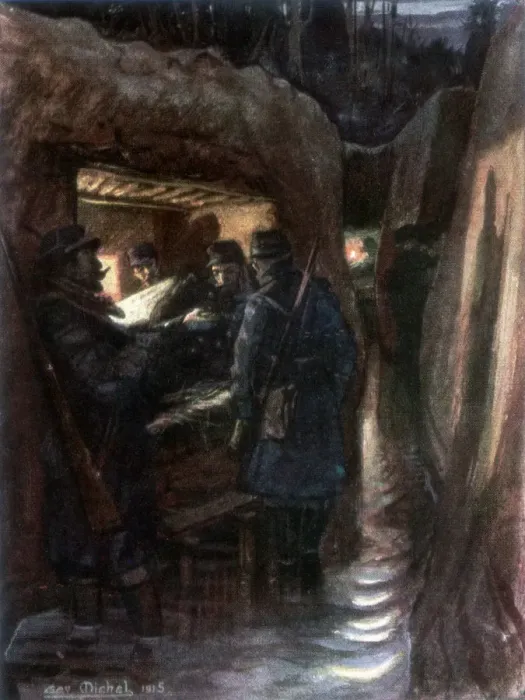 Framed Print : The commander, Cagna, France, 1915, (1926). Artist: Michel Framed Print : The commander, Cagna, France, 1915, (1926). Artist: Michel
