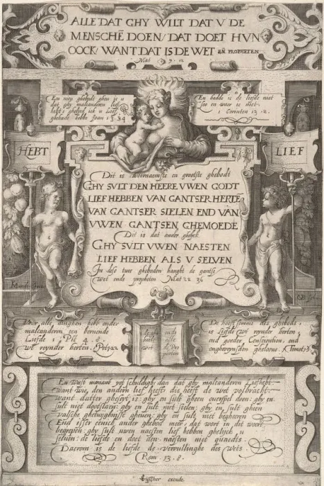 Framed Print : The Commandment to Love One Another, 1599. Creator: Gillis van Breen Framed Print : The Commandment to Love One Another, 1599. Creator: Gillis van Breen