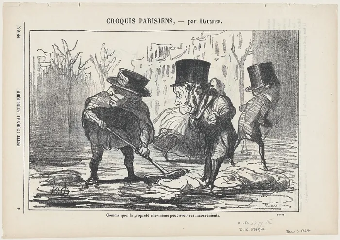Framed Print : Comme quoi la proprete elle-meme peut avoir se inconvenients, 1864. Creator: Honore Daumier Framed Print : Comme quoi la proprete elle-meme peut avoir se inconvenients, 1864. Creator: Honore Daumier
