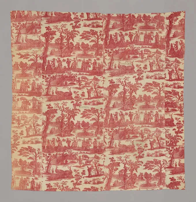Framed Print : Commedia del Arte (Furnishing Fabric), England, before 1784. Creator: Unknown Framed Print : Commedia del Arte (Furnishing Fabric), England, before 1784. Creator: Unknown
