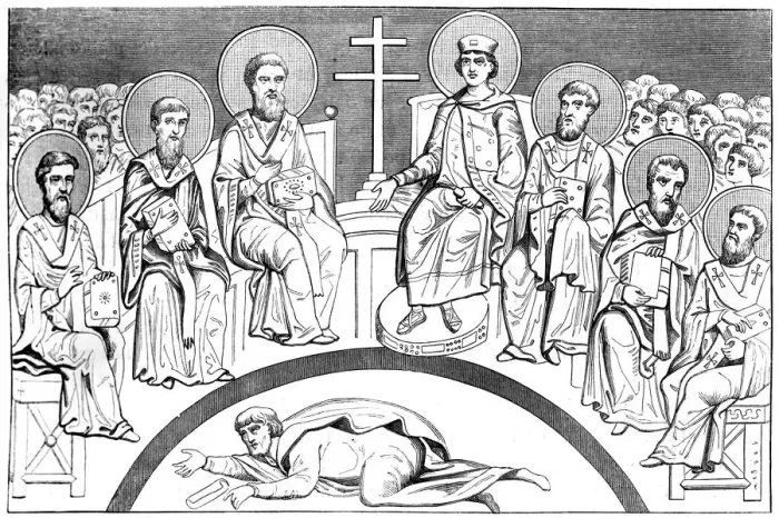 Framed Print : Commemoration of the second council of Nice, 9th-10th century (1849) Framed Print : Commemoration of the second council of Nice, 9th-10th century (1849)