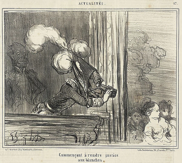 Commençant à rendre justice aux blanches, 1859. Creator: Honore Daumier