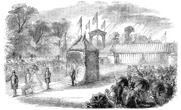 Framed Print : Commencement of the Salisbury and Yeovil Railway, 1856. Creator: Unknown Framed Print : Commencement of the Salisbury and Yeovil Railway, 1856. Creator: Unknown