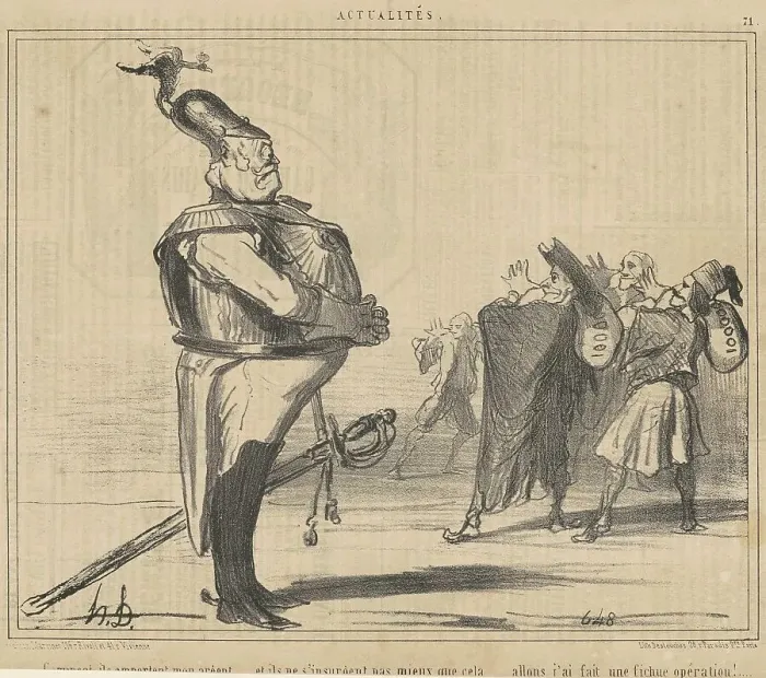 Framed Print : Comment, ils emportent mon argent... 19th century. Creator: Honore Daumier Framed Print : Comment, ils emportent mon argent... 19th century. Creator: Honore Daumier