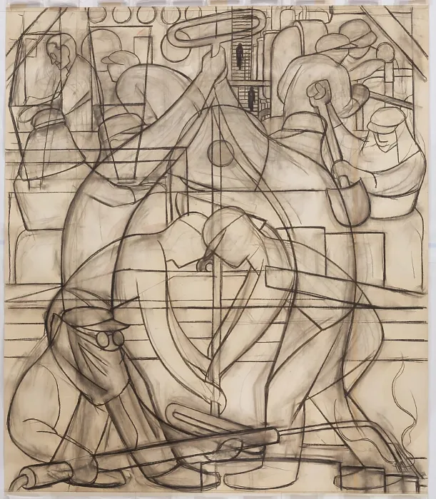 Framed Print : Commercial Chemical Operations, 1932. Creator: Diego Rivera Framed Print : Commercial Chemical Operations, 1932. Creator: Diego Rivera