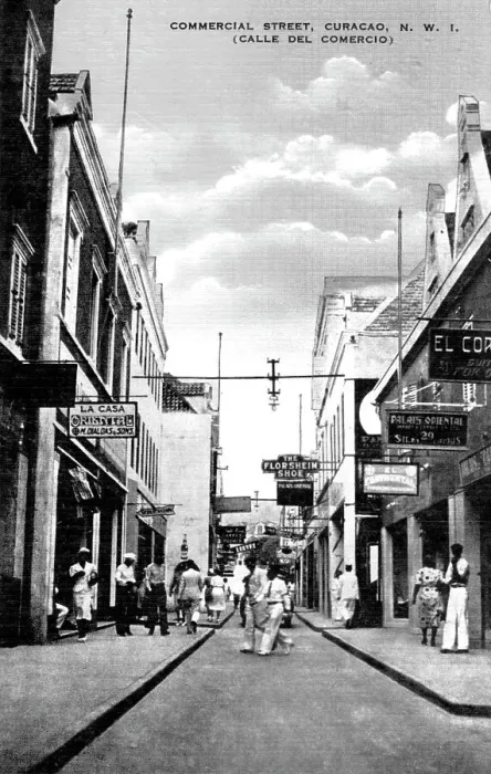 Framed Print : Commercial Street, Curacao, Netherlands Antilles, c1900s Framed Print : Commercial Street, Curacao, Netherlands Antilles, c1900s