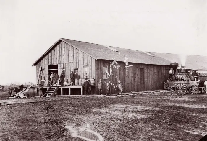 Framed Print : Commissary Department, City Point, Virginia, 1861-65. Creator: Andrew Joseph Russell