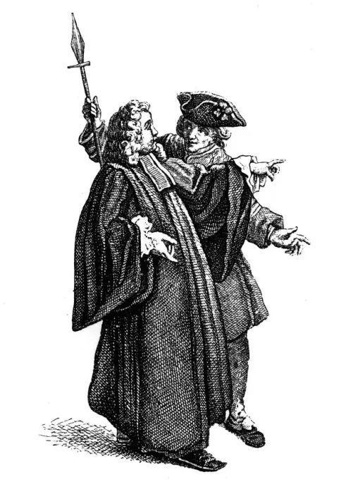 Framed Print : The Commissionaire And Sergeant, (1885). Artist: Jeaurat Framed Print : The Commissionaire And Sergeant, (1885). Artist: Jeaurat