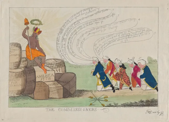 Framed Print : The Commissioners, April 1, 1778. Creator: Matthew Darly