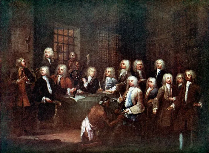 Framed Print : A Committee of the House of Commons at the Fleet Street Prison, London, 1729 (c1905) Framed Print : A Committee of the House of Commons at the Fleet Street Prison, London, 1729 (c1905)