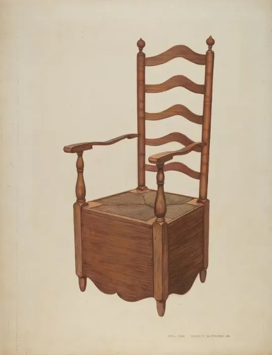 Framed Print : Commode Chair, c. 1940. Creator: Ernest A Towers Jr Framed Print : Commode Chair, c. 1940. Creator: Ernest A Towers Jr