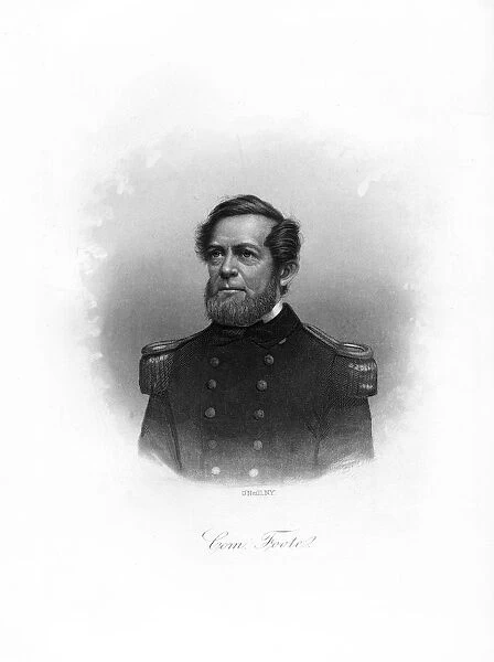 Commodore Andrew Hull Foote, American naval officer, late 19th century. Artist: John A O Neill