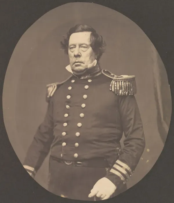 Framed Print : [Commodore Matthew Calbraith Perry], 1856-58. Creator: Mathew Brady