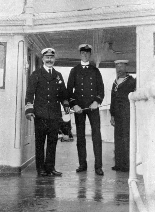 Framed Print : Commodore Sir Archibald Milne (1855-1938) and his sub-lieutenant, Pipon, 1908. Artist: Queen Alexandra Framed Print : Commodore Sir Archibald Milne (1855-1938) and his sub-lieutenant, Pipon, 1908. Artist: Queen Alexandra