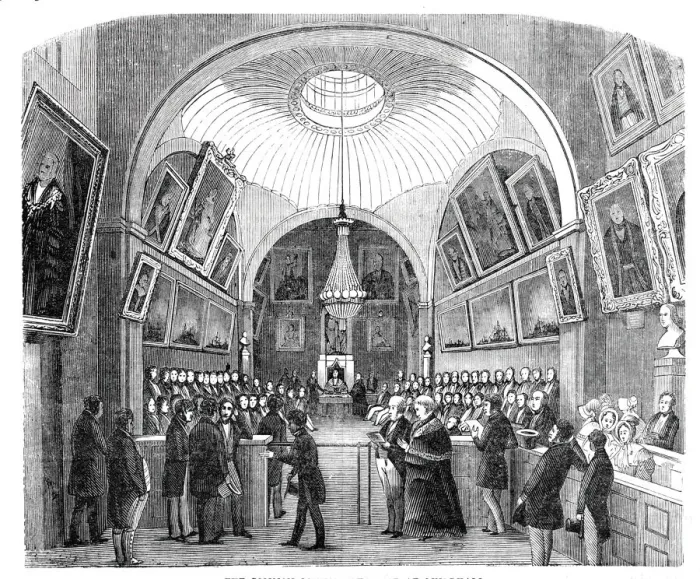 Framed Print : The Common Council Chamber at Guildhall, 1844. Creator: V. Arnold