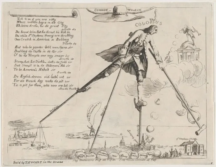 Framed Print : Common-Wealth, The Colossus, 1766. 1766. Creator: Anon Framed Print : Common-Wealth, The Colossus, 1766. 1766. Creator: Anon