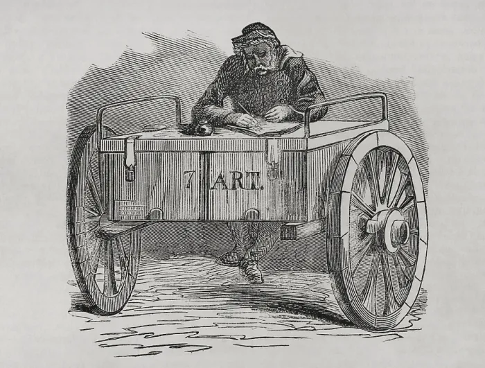 Framed Print : Communard - Gunner writing a report, Paris Commune, France, 1871. Creator: Unknown