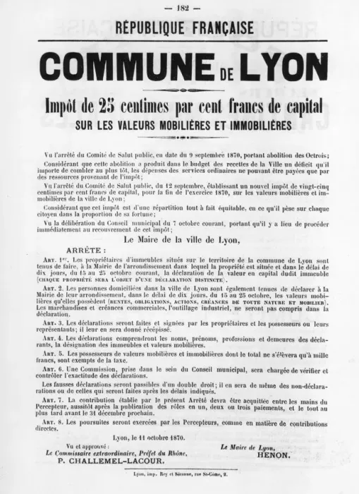Framed Print : Commune de Lyon, from French Political posters of the Paris Commune, May 1871 Framed Print : Commune de Lyon, from French Political posters of the Paris Commune, May 1871