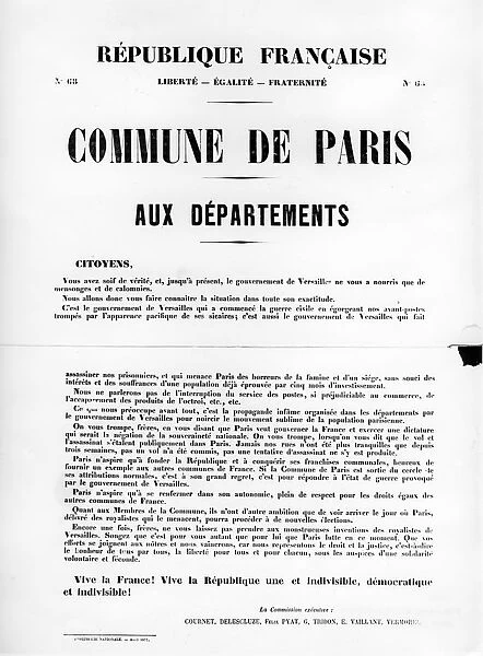 Commune de Paris, from French Political posters of the Paris Commune, May 1871