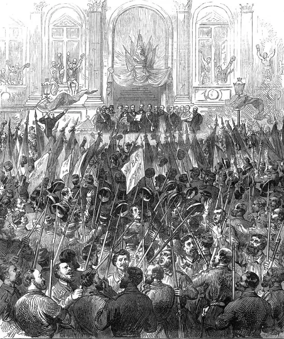 Framed Print : The Commune in Paris: sketch at the Hotel de Ville, 1871. Creator: Unknown Framed Print : The Commune in Paris: sketch at the Hotel de Ville, 1871. Creator: Unknown