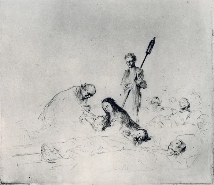 Framed Print : The Communion of the Patients, 1925. Artist: Jean Louis Forain Framed Print : The Communion of the Patients, 1925. Artist: Jean Louis Forain