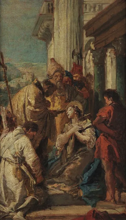 Framed Print : The Communion of Saint Lucy, c1748. Creator: Tiepolo, Giambattista (1696-1770) Framed Print : The Communion of Saint Lucy, c1748. Creator: Tiepolo, Giambattista (1696-1770)