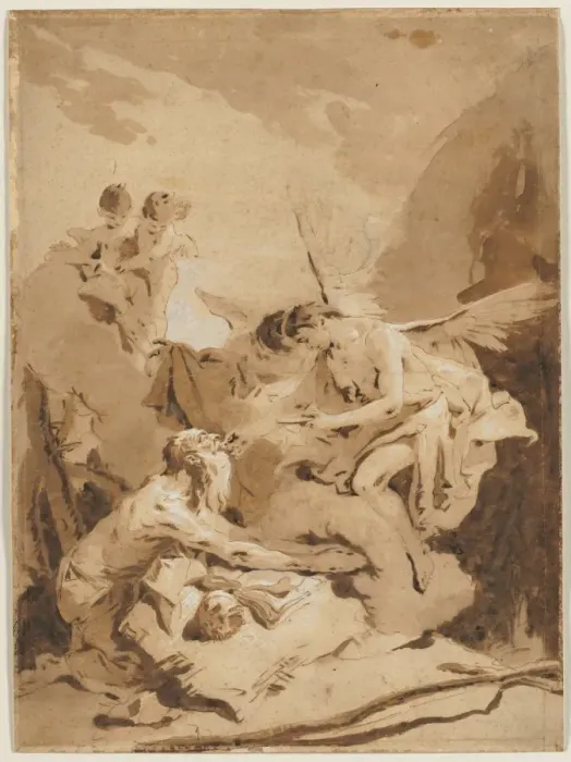 Framed Print : The Last Communion of St. Jerome, c. 1726. Creator: Giovanni Battista Tiepolo (Italian, 1696-1770) Framed Print : The Last Communion of St. Jerome, c. 1726. Creator: Giovanni Battista Tiepolo (Italian, 1696-1770)
