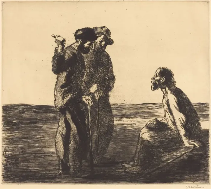 Framed Print : Three Companions (Les trois compagnons), 1912. Creator: Theophile Alexandre Steinlen Framed Print : Three Companions (Les trois compagnons), 1912. Creator: Theophile Alexandre Steinlen