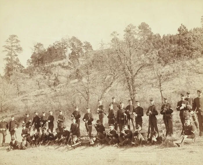 Framed Print : Company C, 3rd US Infantry near Fort Meade, So Dak, 1890. Creator: John C. H. Grabill. Company C, 3rd US Infantry near Fort Meade, So Dak, 1890. Creator: John C. H. Grabill Framed Print : Company C, 3rd US Infantry near Fort Meade, So Dak, 1890. Creator: John C. H. Grabill. Company C, 3rd US Infantry near Fort Meade, So Dak, 1890. Creator: John C. H. Grabill