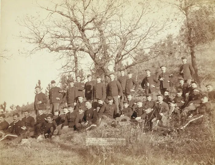 Framed Print : Company C, 3rd US Infantry near Fort Meade, So Dak, 1890. Creator: John C. H. Grabill. Company C, 3rd US Infantry near Fort Meade, So Dak, 1890. Creator: John C. H. Grabill Framed Print : Company C, 3rd US Infantry near Fort Meade, So Dak, 1890. Creator: John C. H. Grabill. Company C, 3rd US Infantry near Fort Meade, So Dak, 1890. Creator: John C. H. Grabill