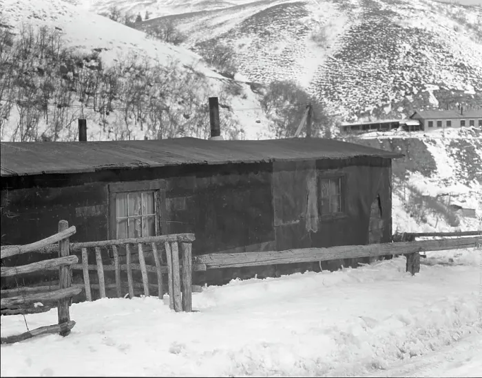Framed Print : Company housing, Utah coal town, Consumers, near Price, Utah, 1936. Creator: Dorothea Lange Framed Print : Company housing, Utah coal town, Consumers, near Price, Utah, 1936. Creator: Dorothea Lange