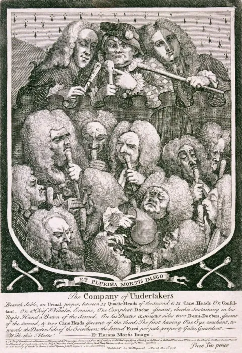 Framed Print : The Company of Undertakers, 1736. Artist: William Hogarth Framed Print : The Company of Undertakers, 1736. Artist: William Hogarth