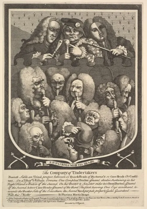 Framed Print : The Company of Undertakers, after 1736. Creator: William Hogarth Framed Print : The Company of Undertakers, after 1736. Creator: William Hogarth
