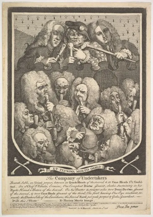 Framed Print : The Company of Undertakers, March 3, 1736. Creator: William Hogarth Framed Print : The Company of Undertakers, March 3, 1736. Creator: William Hogarth